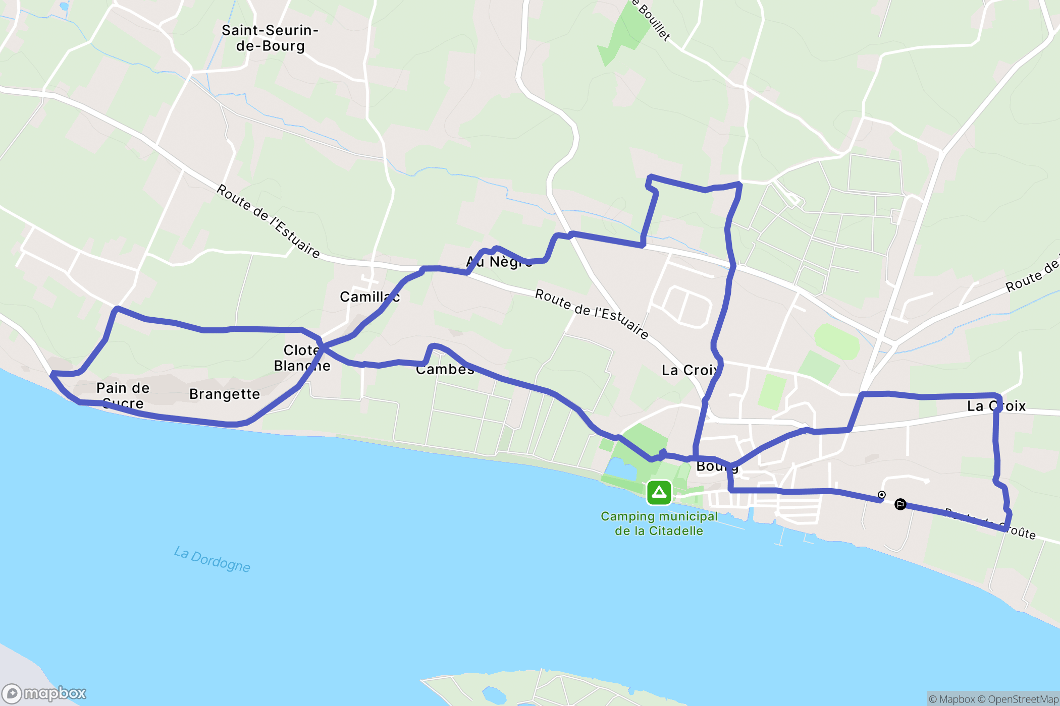 Bourg : carte du parcours de randonnée - France