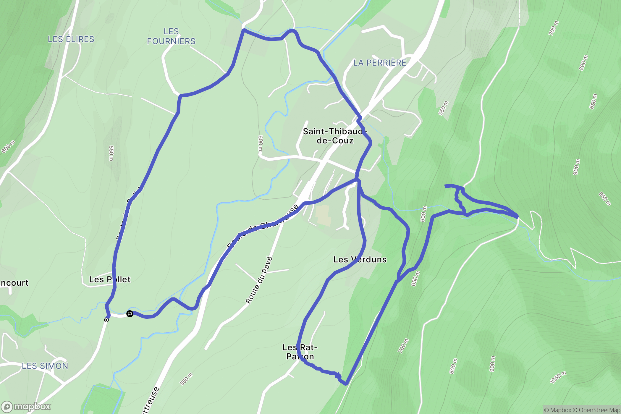 Saint-Thibaud-de-Couz : carte du parcours de randonnée - France