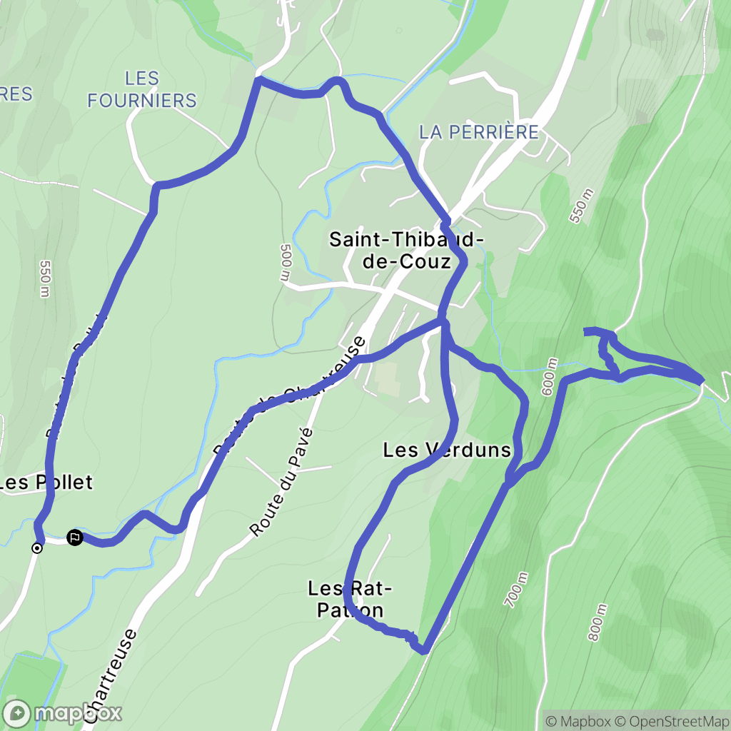 Saint-Thibaud-de-Couz : carte du parcours de randonnée - France