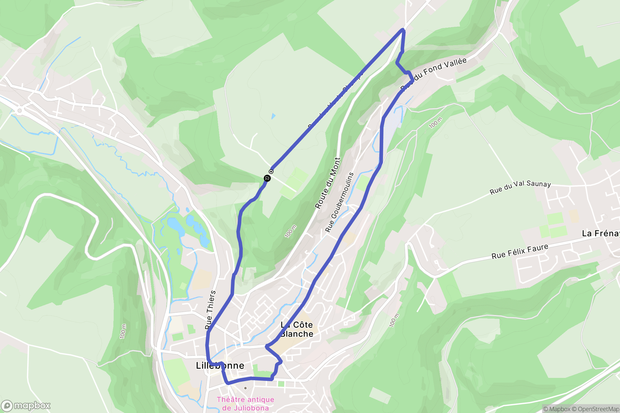 Lillebonne : carte du parcours de randonnée - France