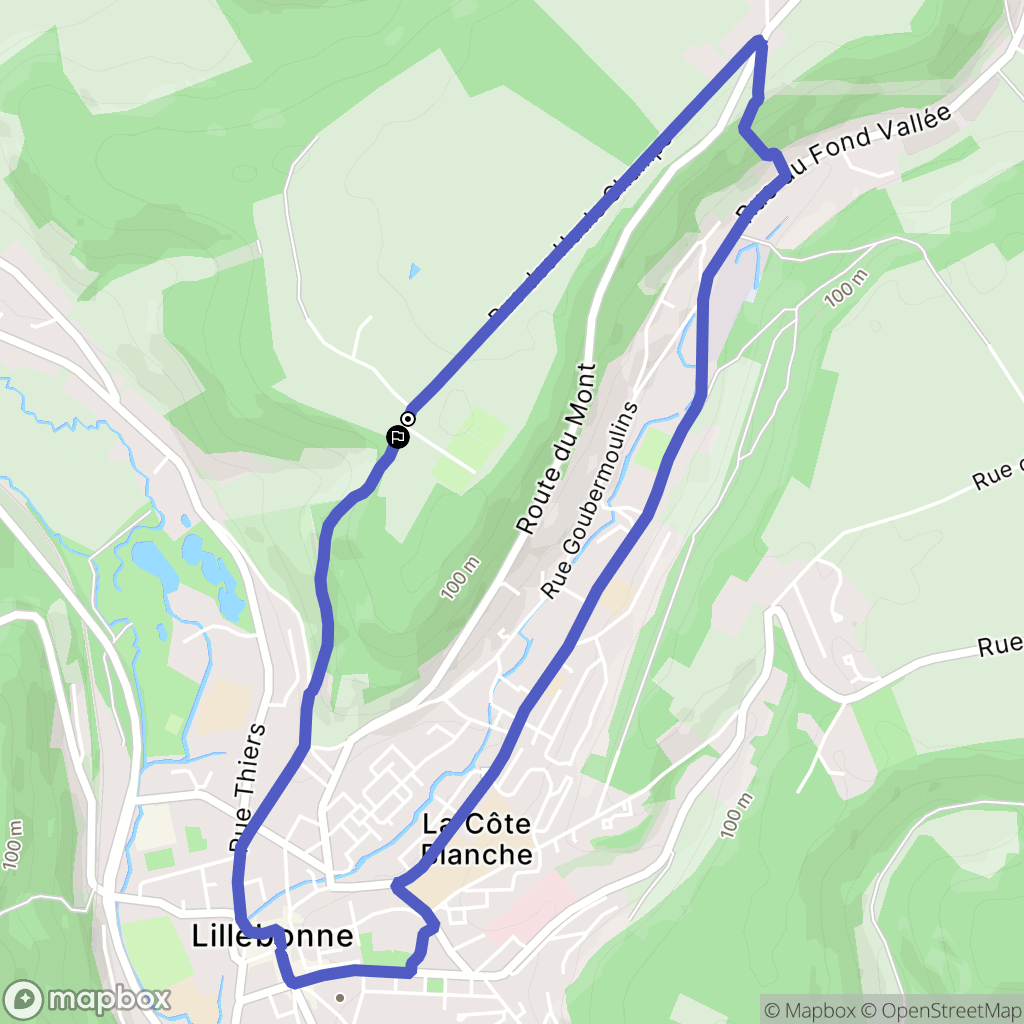Lillebonne : carte du parcours de randonnée - France