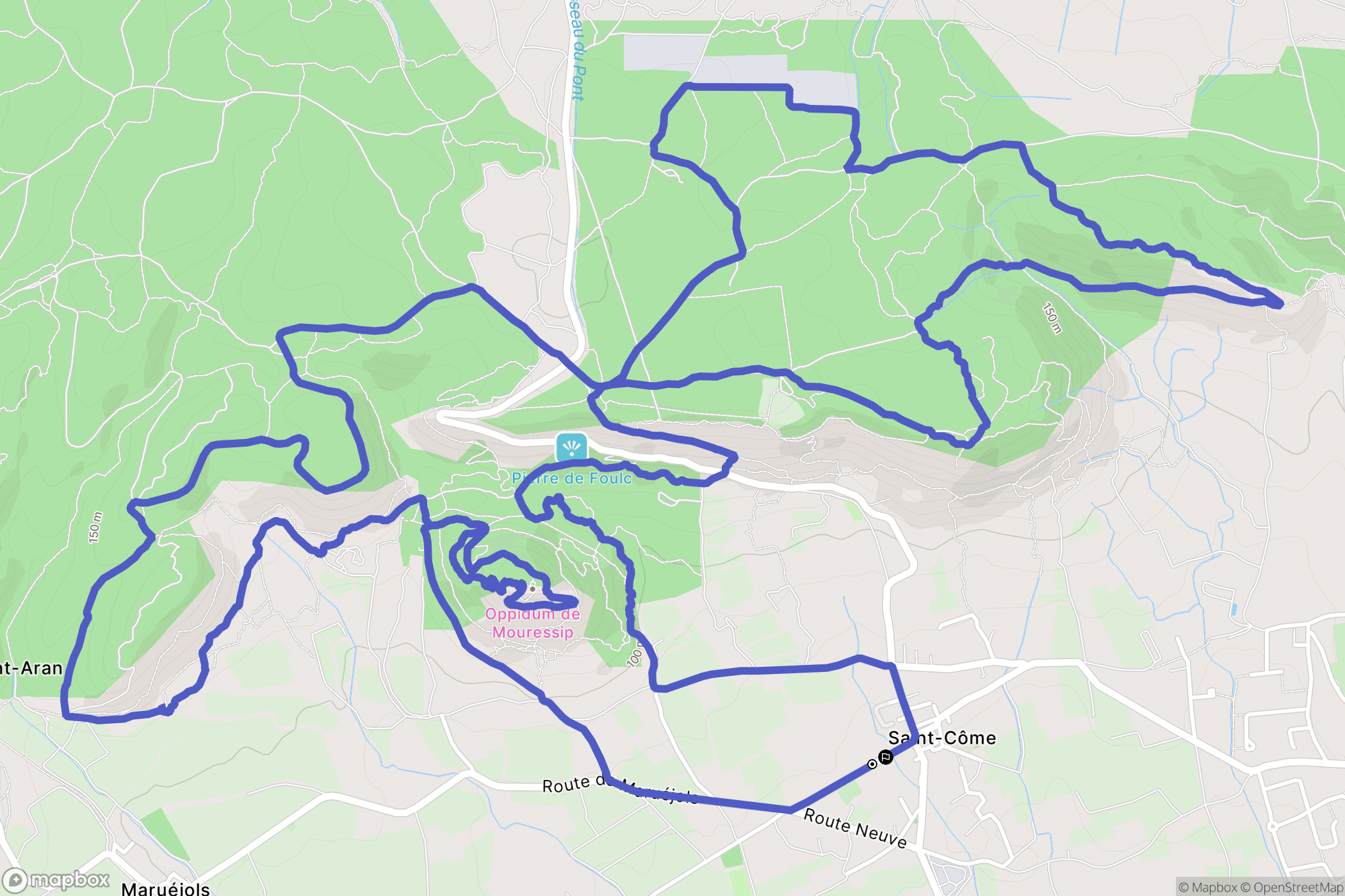 Saint-Côme-et-Maruéjols : carte du parcours de randonnée - France