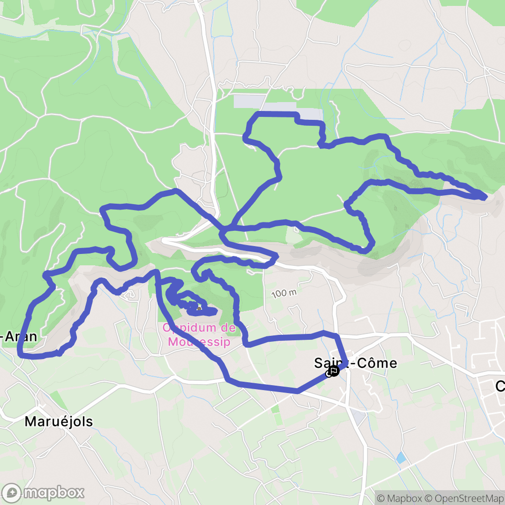 Saint-Côme-et-Maruéjols : carte du parcours de randonnée - France