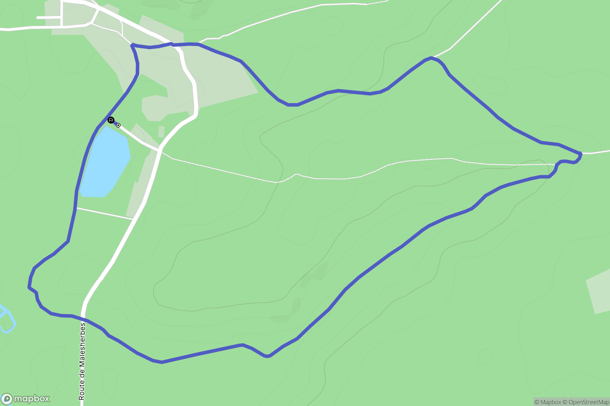 Buno-Bonnevaux : carte du parcours de randonnée - France