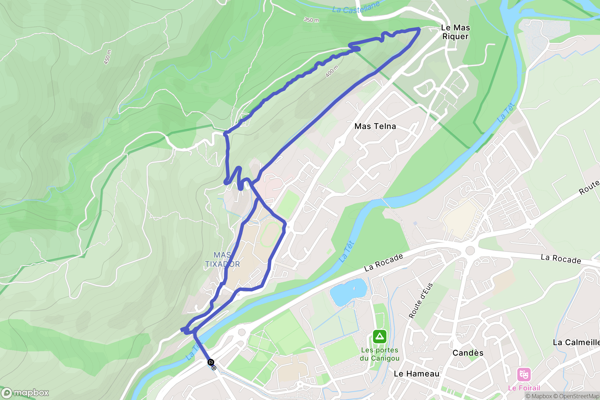 Prades : carte du parcours de randonnée - France