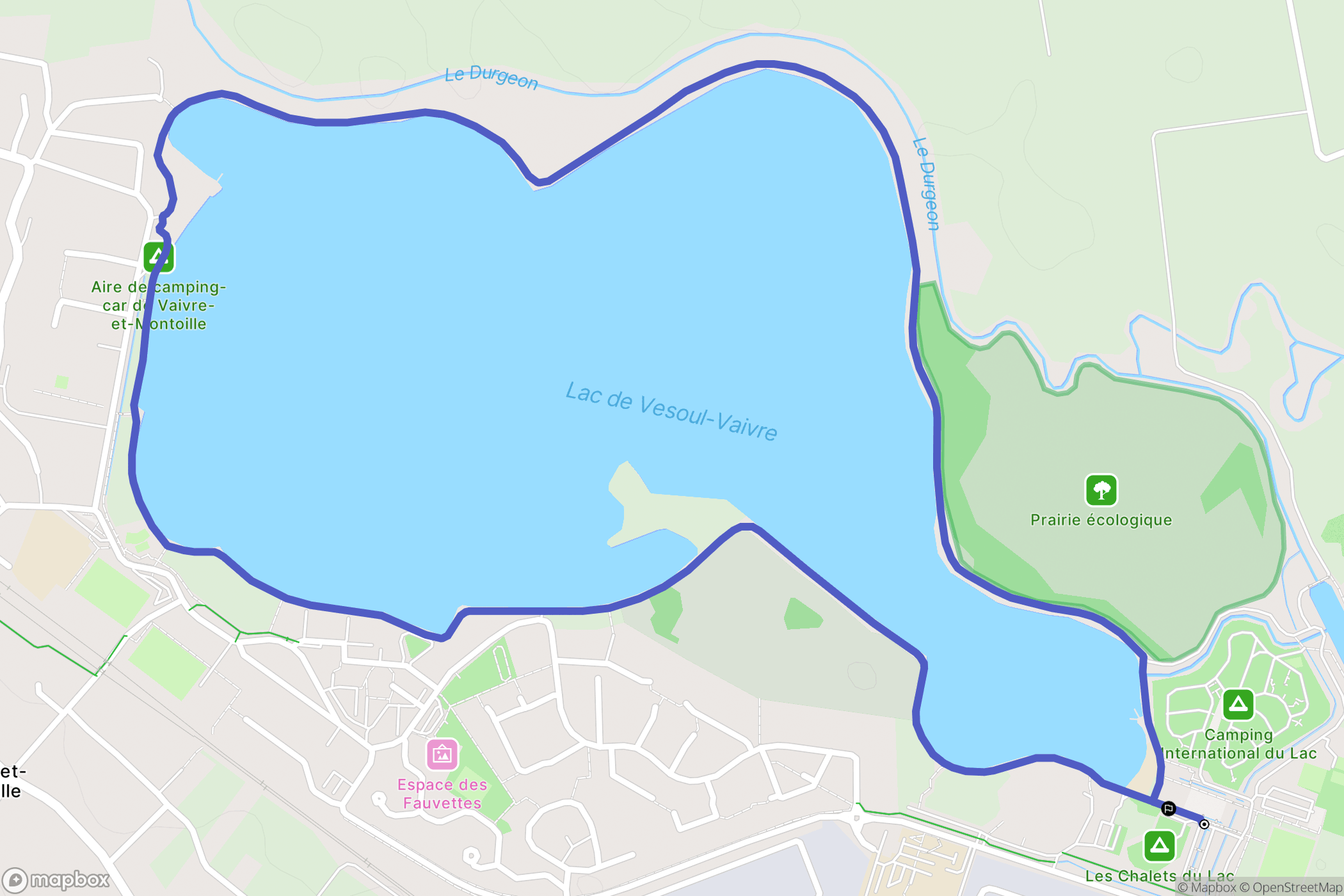 Vaivre-et-Montoille : carte du parcours de randonnée - France