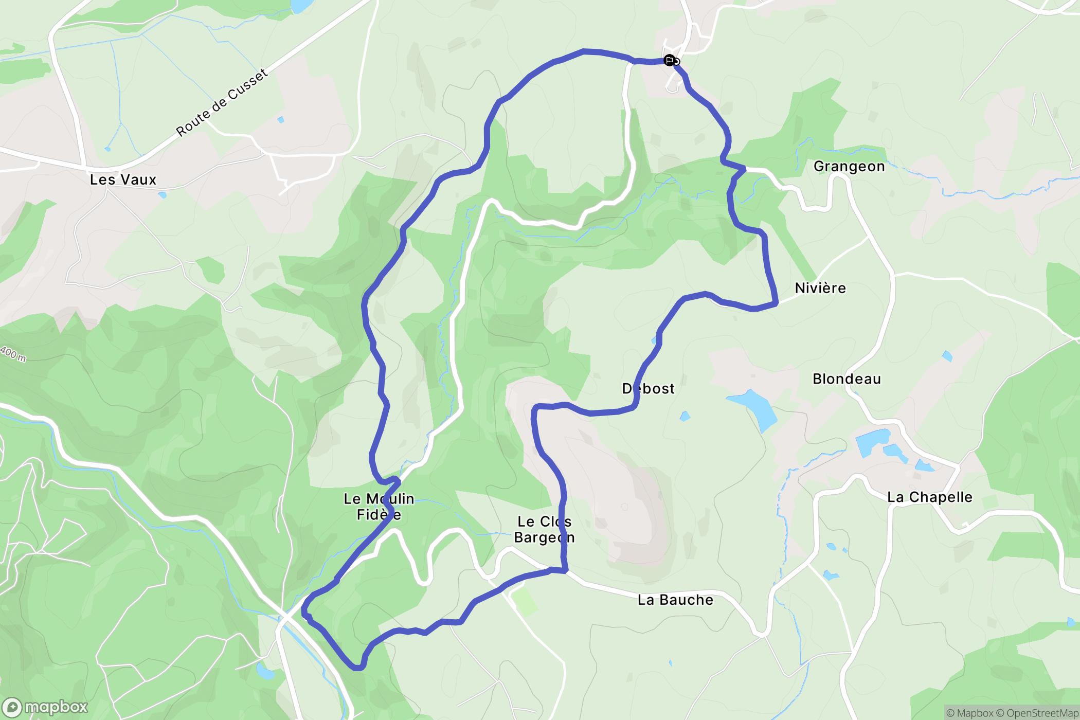 Molles : carte du parcours de randonnée - France