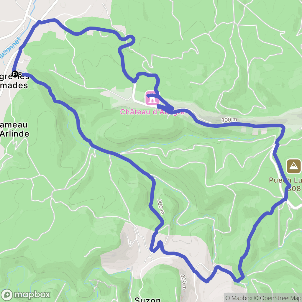 Allègre-les-Fumades : carte du parcours de randonnée - France