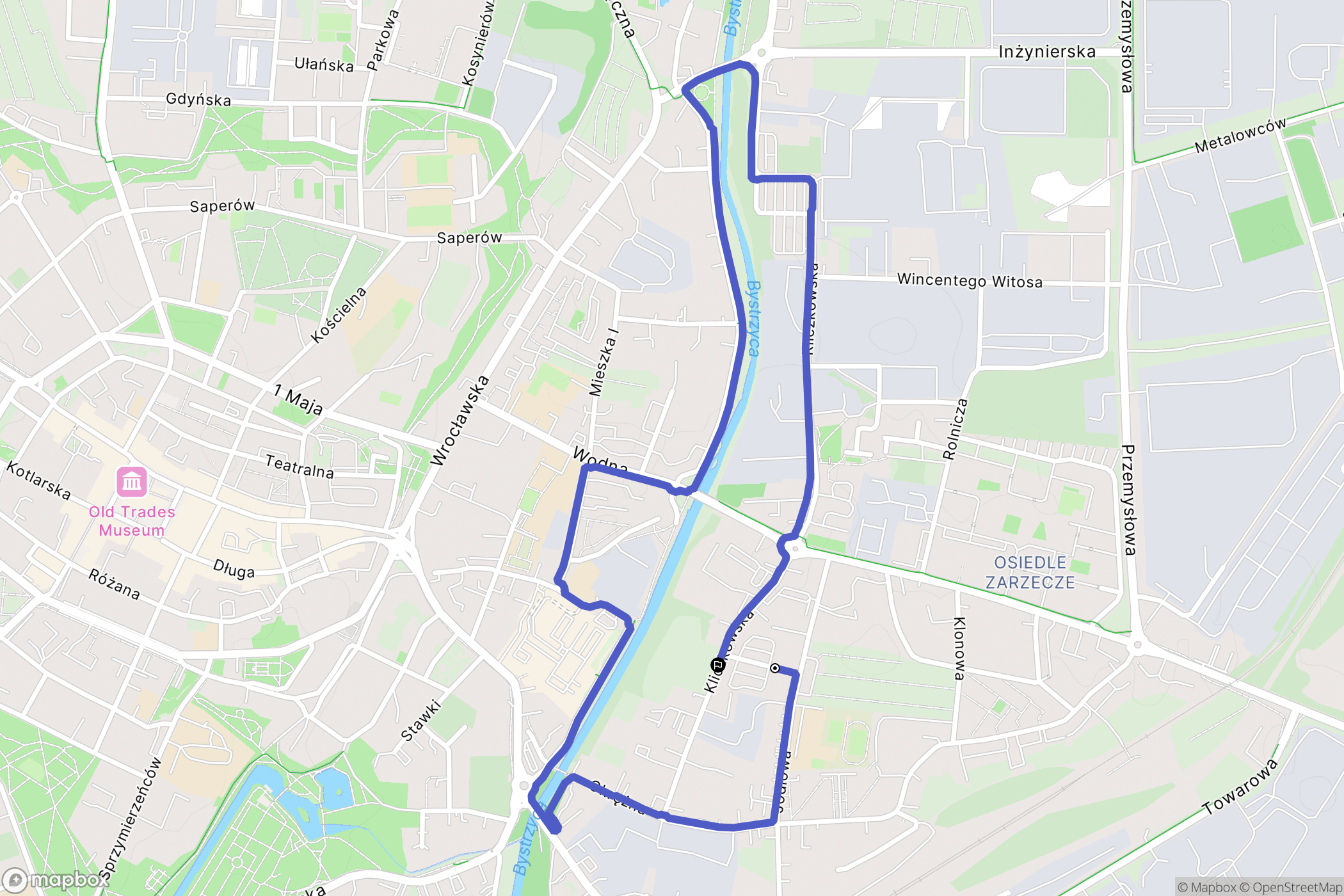 Świdnica: mapa trasy - Poland