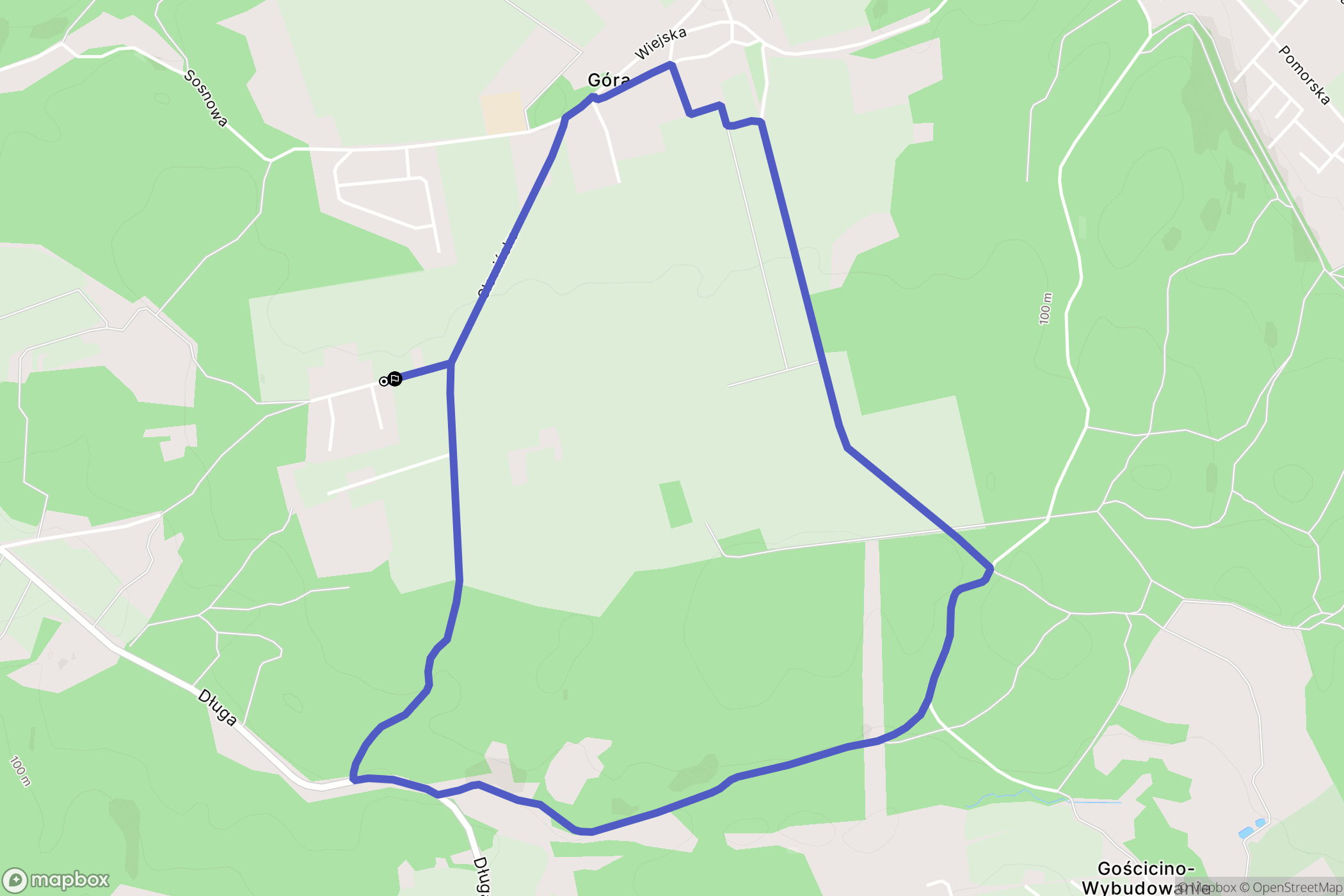 Góra: mapa trasy - Poland