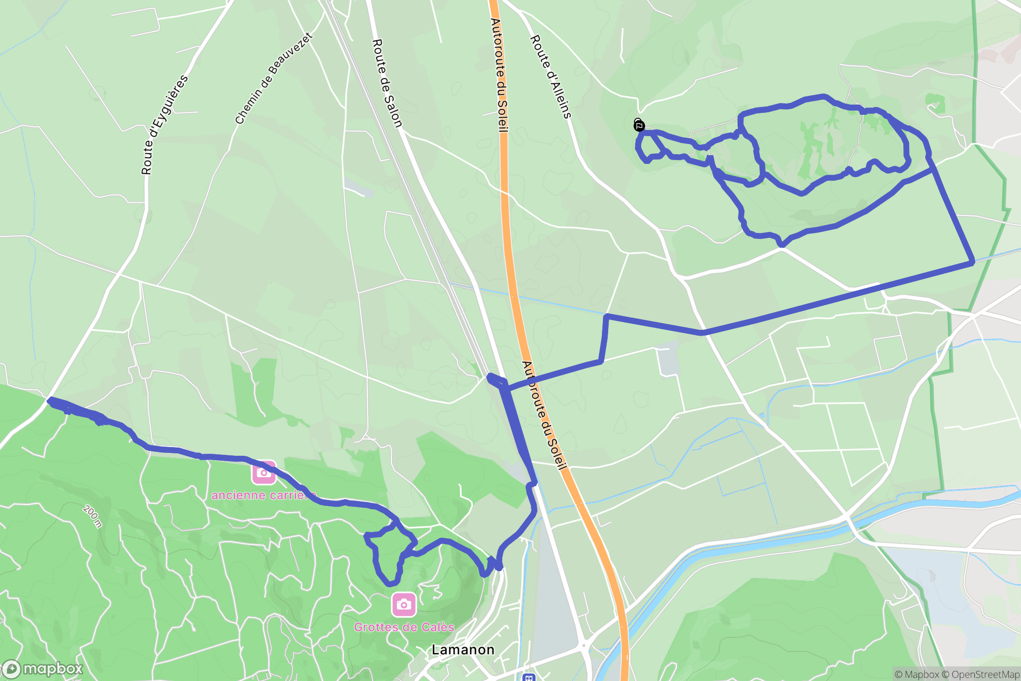 Sénas : carte du parcours de randonnée - France