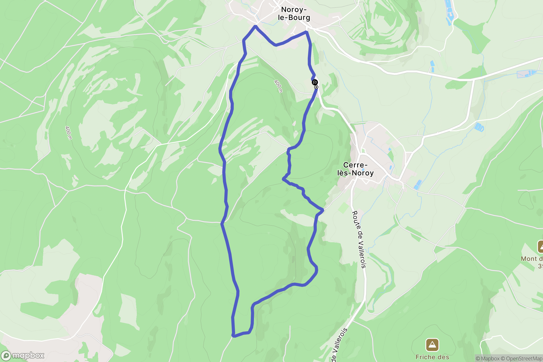 Noroy-le-Bourg : carte du parcours de randonnée - France