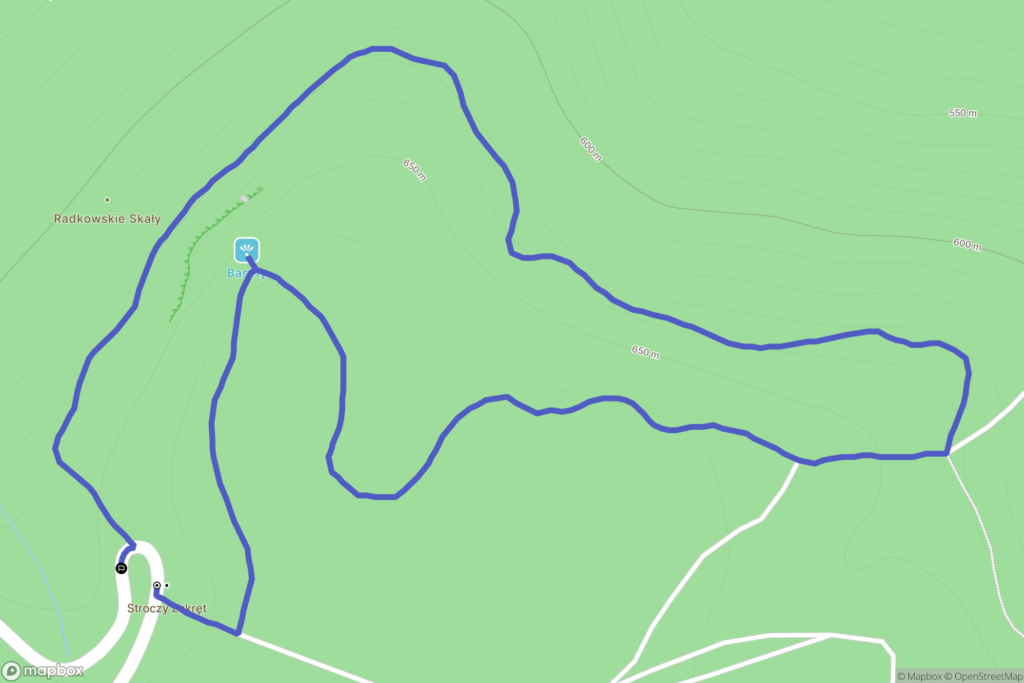 Radków: mapa trasy - Poland