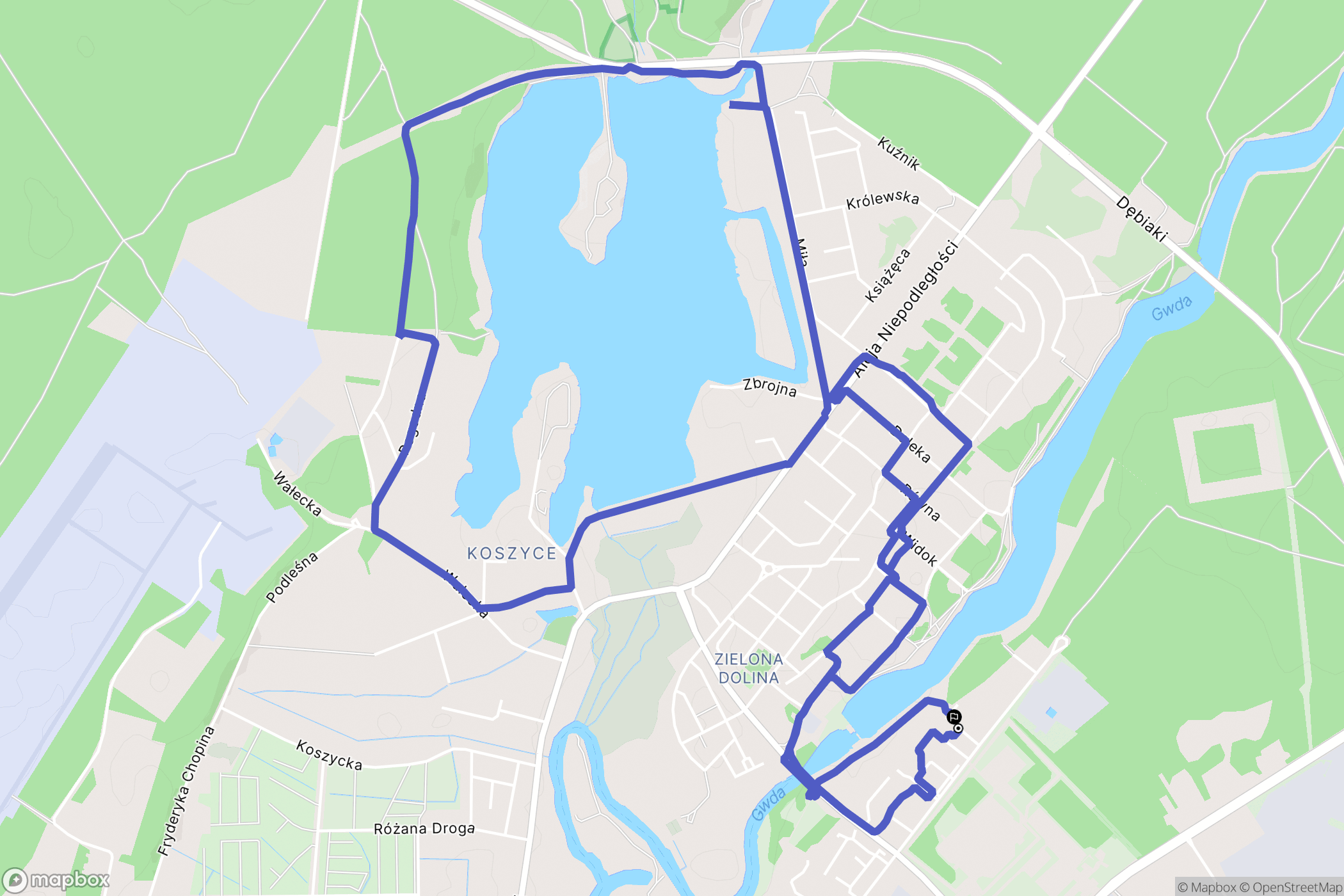 Piła: mapa trasy - Poland