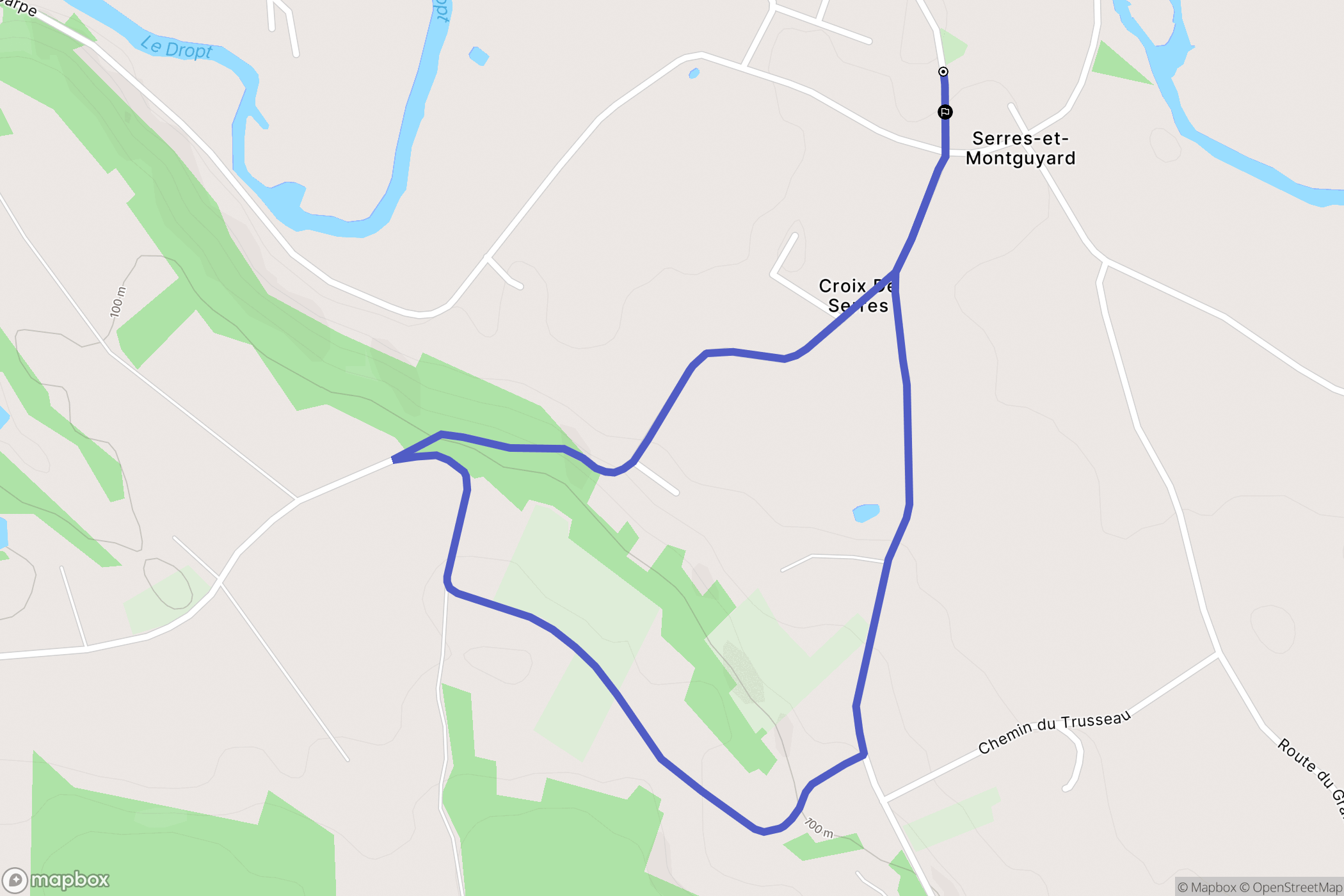 Serres-et-Montguyard : carte du parcours de randonnée - France