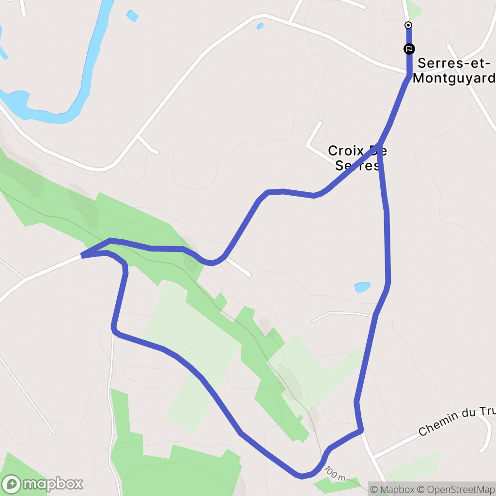 Serres-et-Montguyard : carte du parcours de randonnée - France