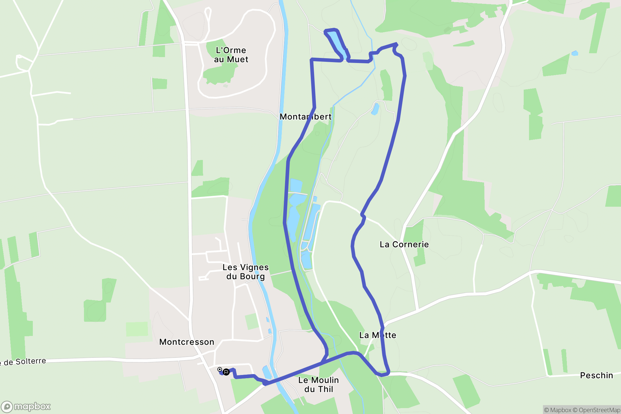 Montcresson : carte du parcours de randonnée - France