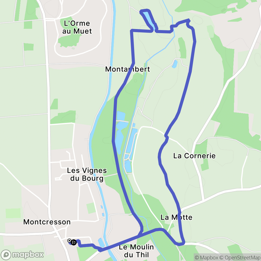 Montcresson : carte du parcours de randonnée - France