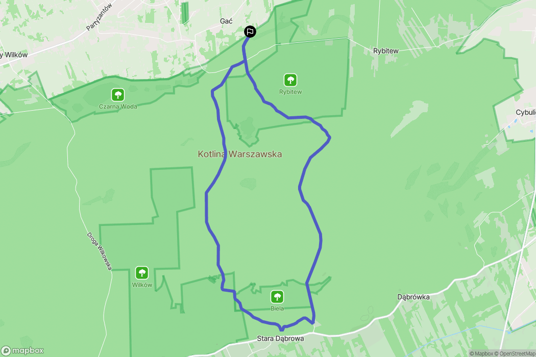 Stanisławów: mapa trasy - Poland