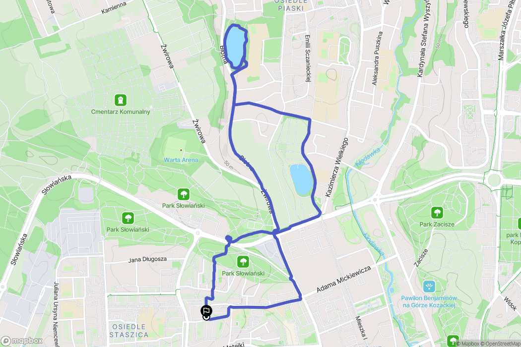 Gorzów Wielkopolski: mapa trasy - Poland