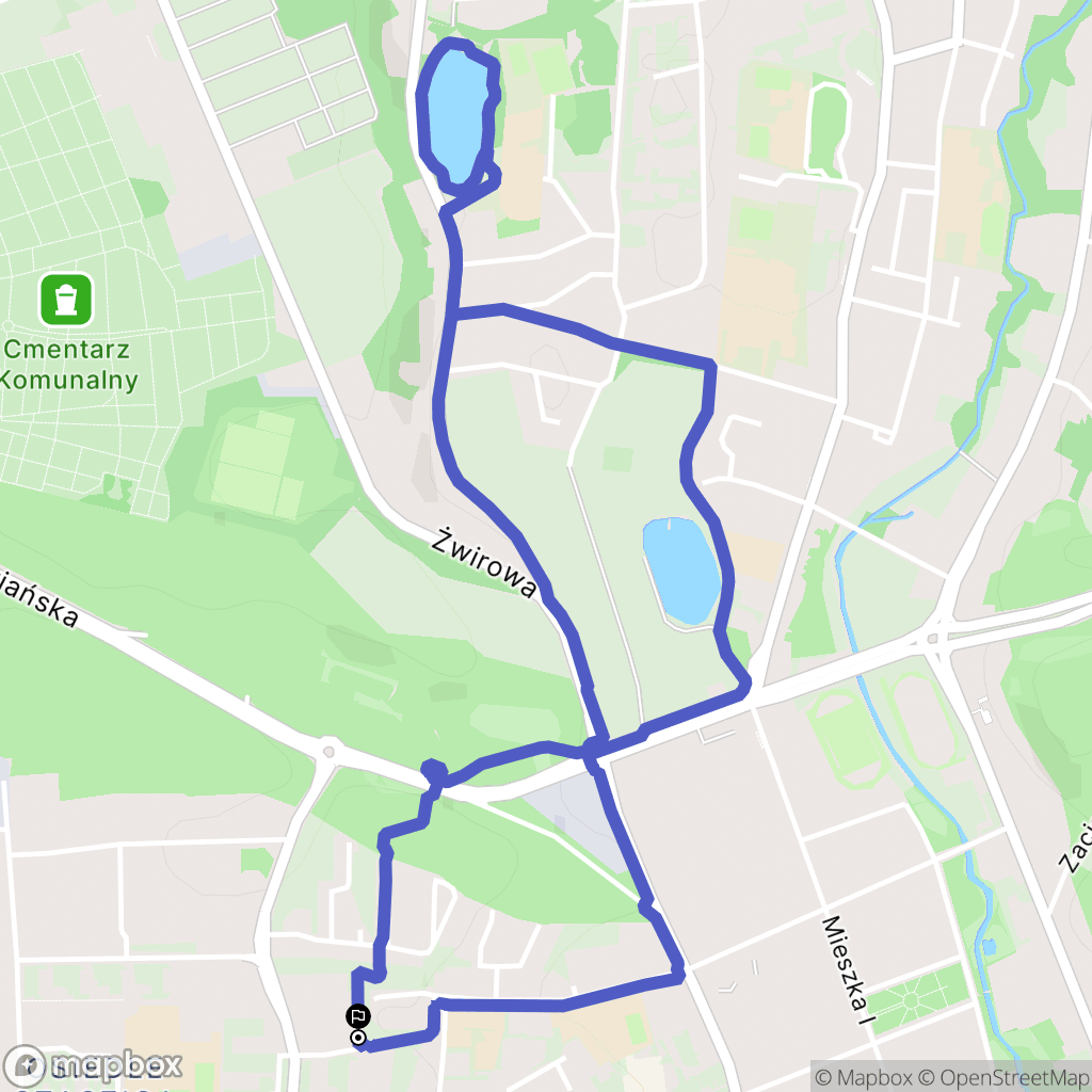 Gorzów Wielkopolski: mapa trasy - Poland