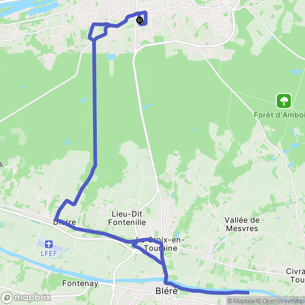Amboise : carte du parcours de randonnée - France