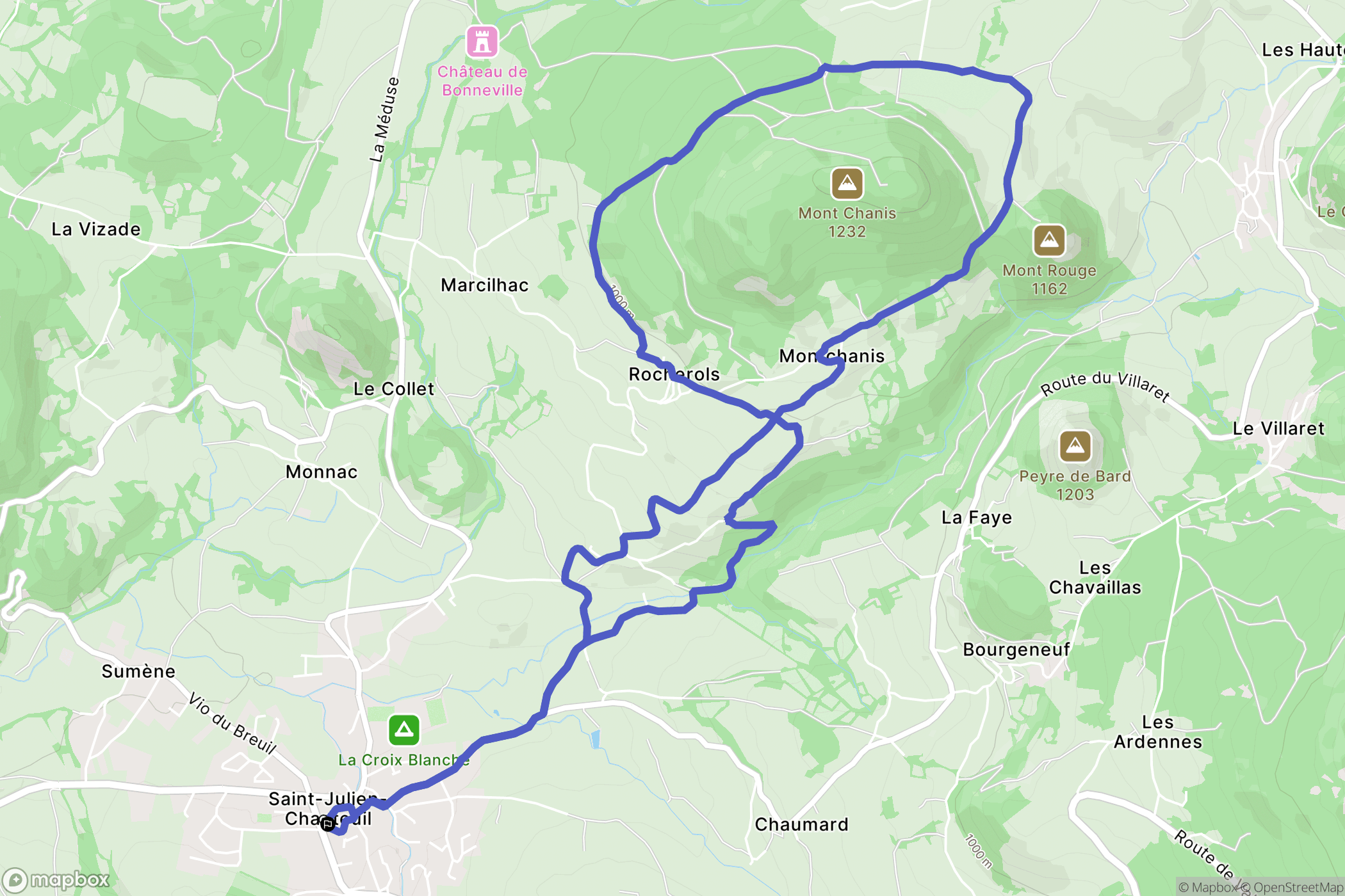 Saint-Julien-Chapteuil : carte du parcours de randonnée - France