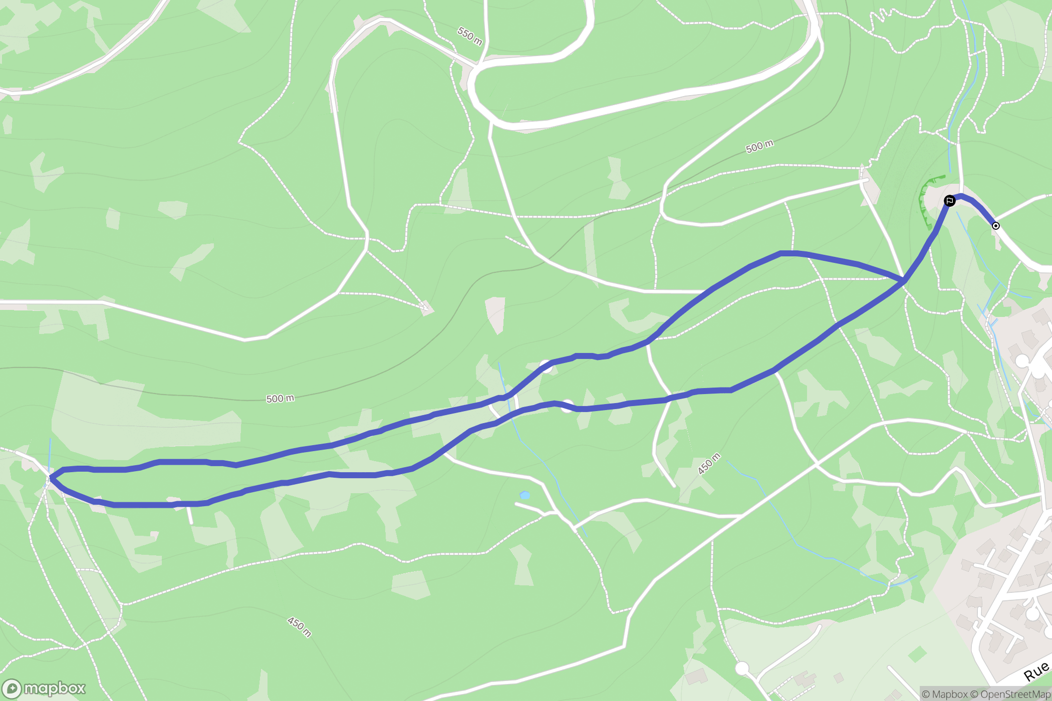 Cravanche : carte du parcours de randonnée - France