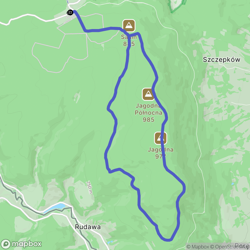 Spalona: mapa trasy - Poland
