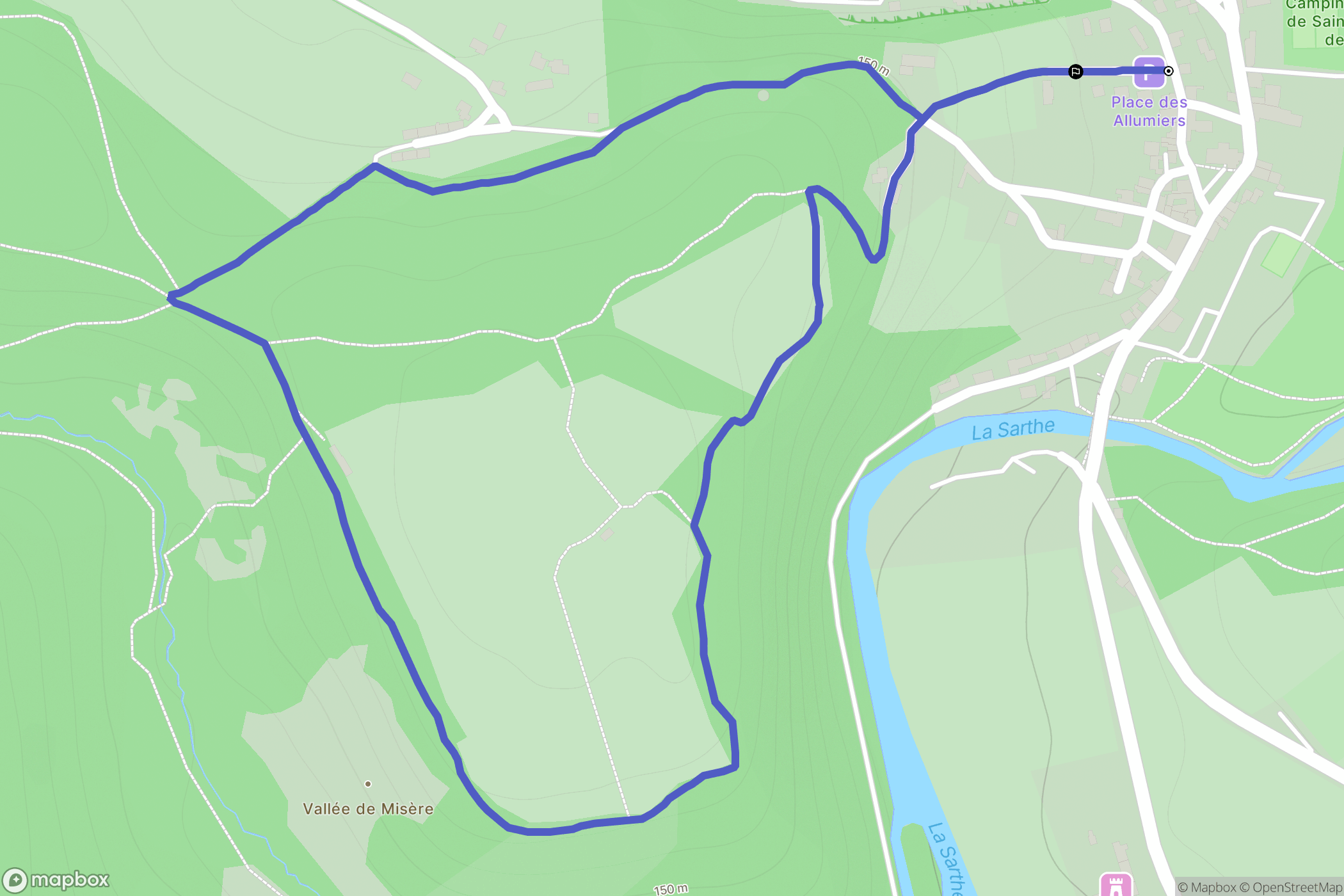 Saint-Léonard-des-Bois : carte du parcours de randonnée - France