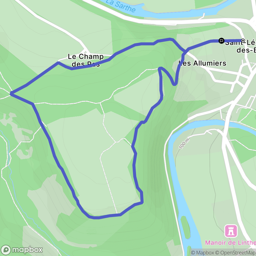 Saint-Léonard-des-Bois : carte du parcours de randonnée - France