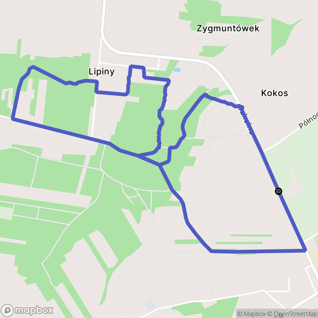 Feliksów: mapa trasy - Poland