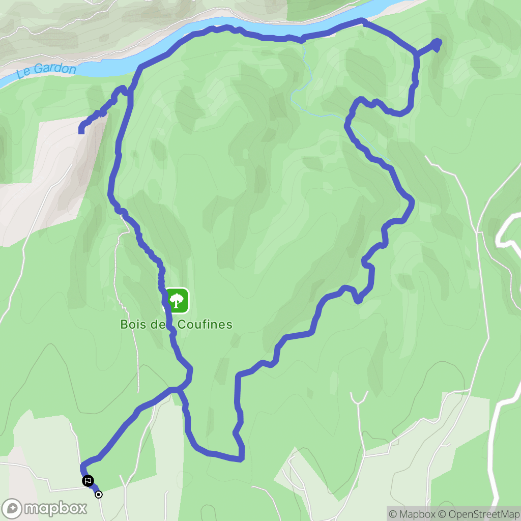 Cabrières : carte du parcours de randonnée - France