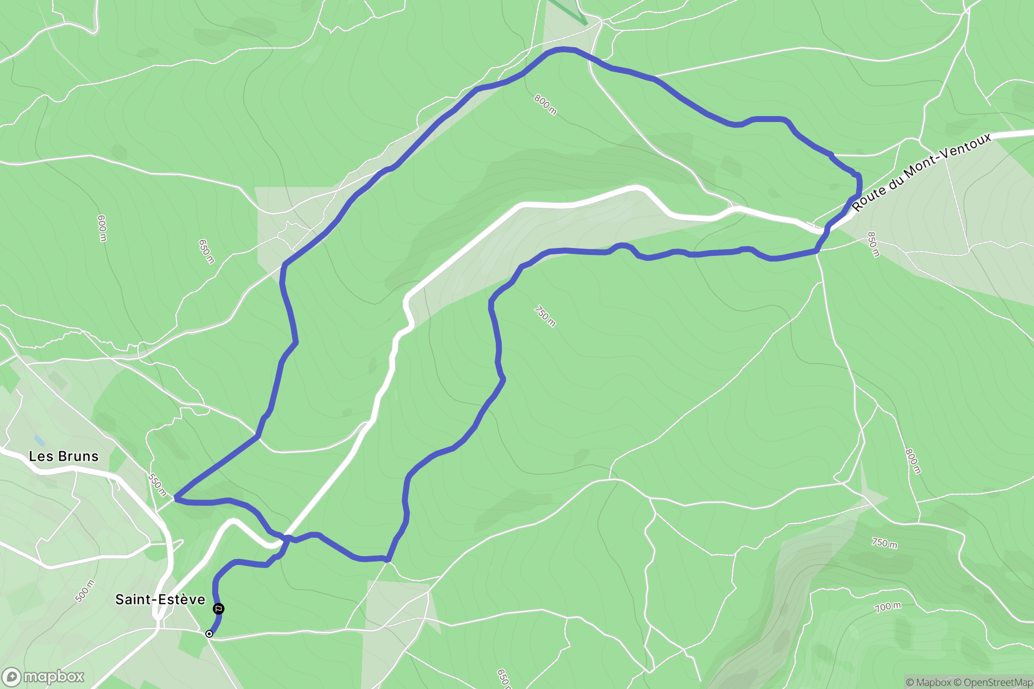 Bédoin : carte du parcours de randonnée - France