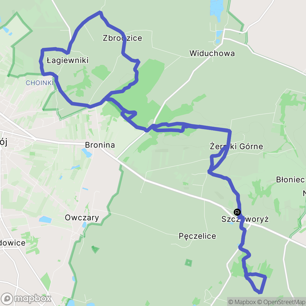 Szczaworyż: mapa trasy - Poland