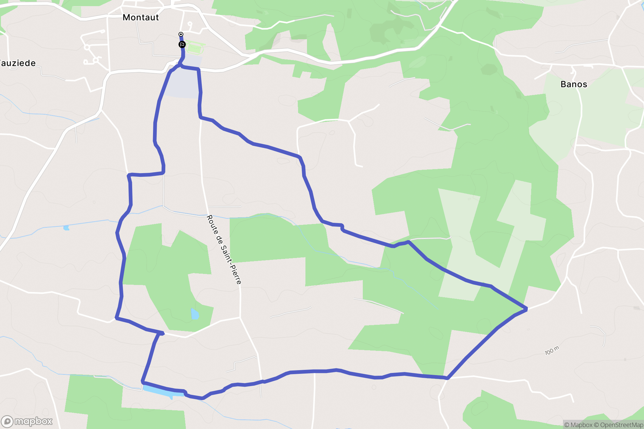Montaut : carte du parcours de randonnée - France