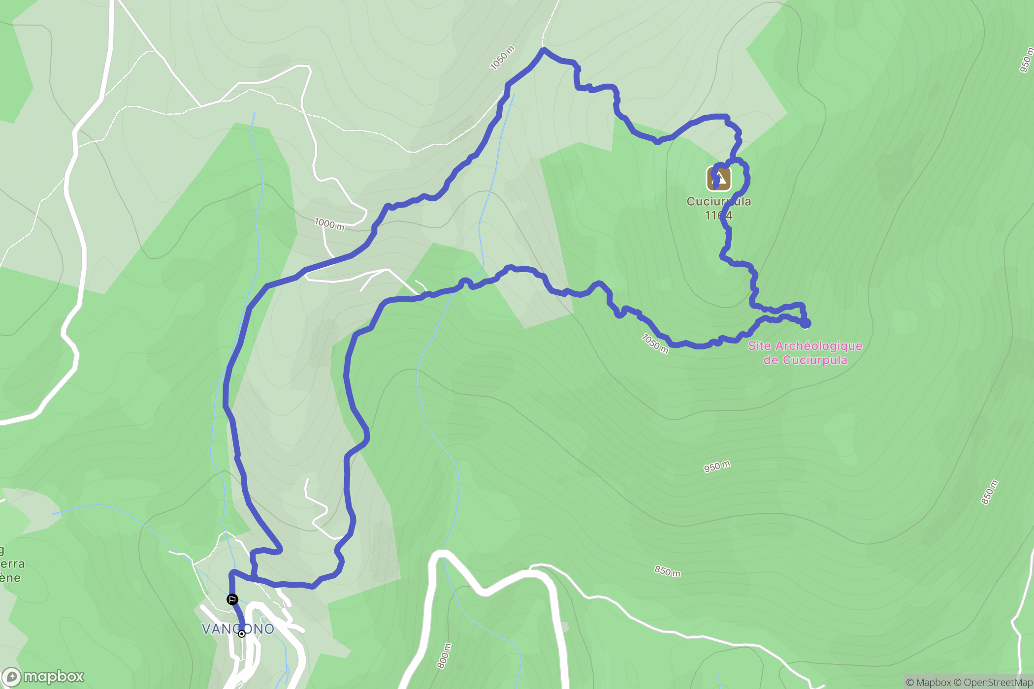 Serra-di-Scopamène : carte du parcours de randonnée - France