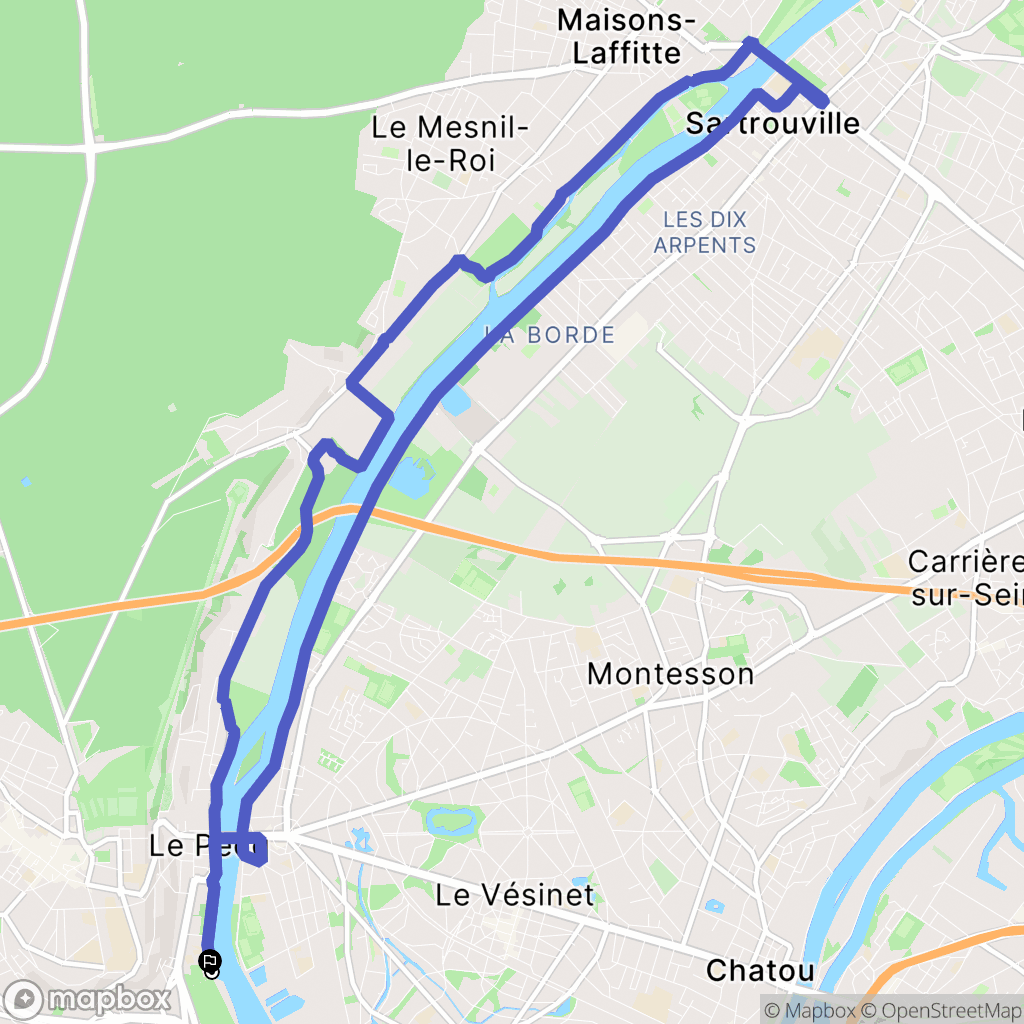 Le Pecq : carte du parcours de randonnée - France