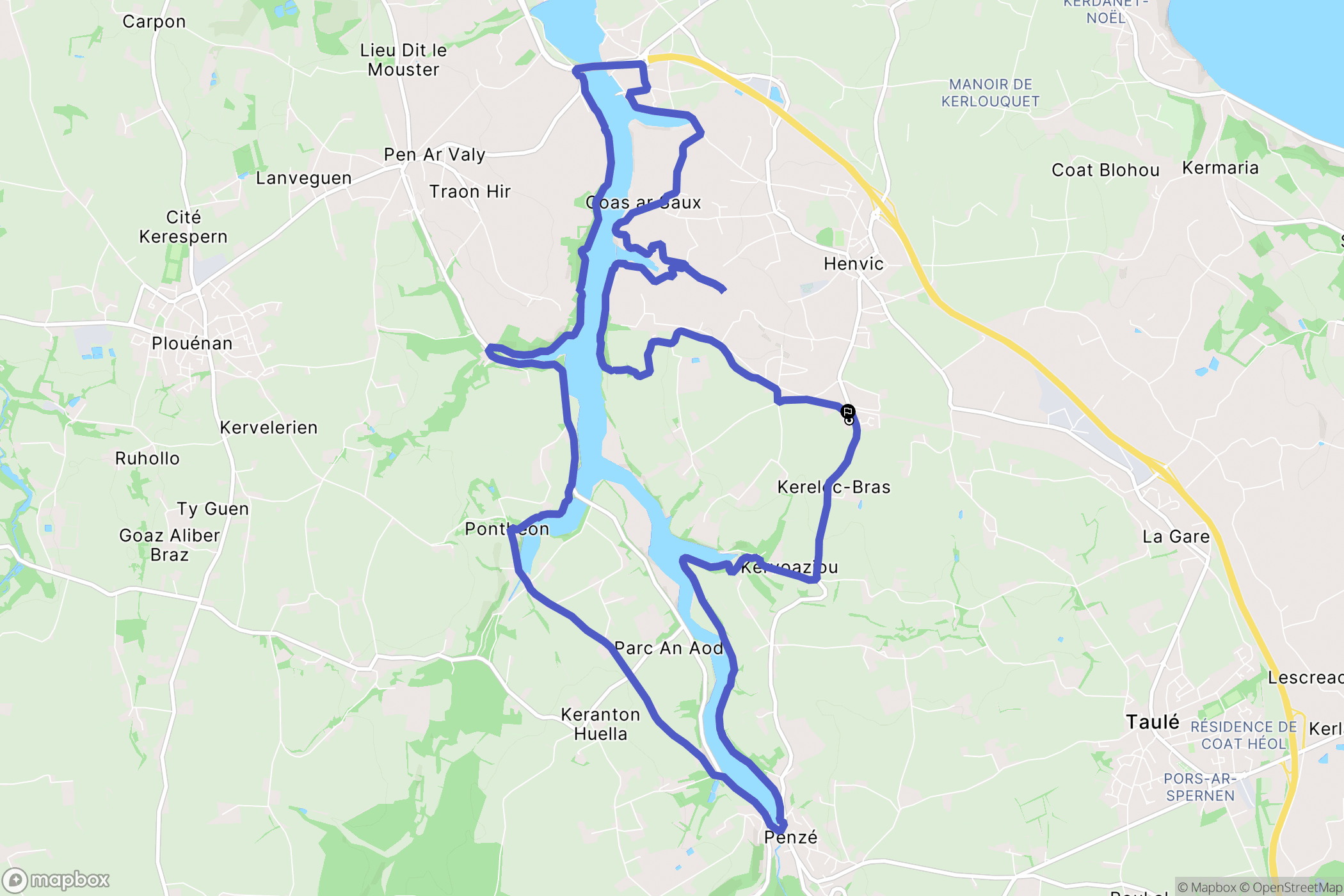 Henvic : carte du parcours de randonnée - France