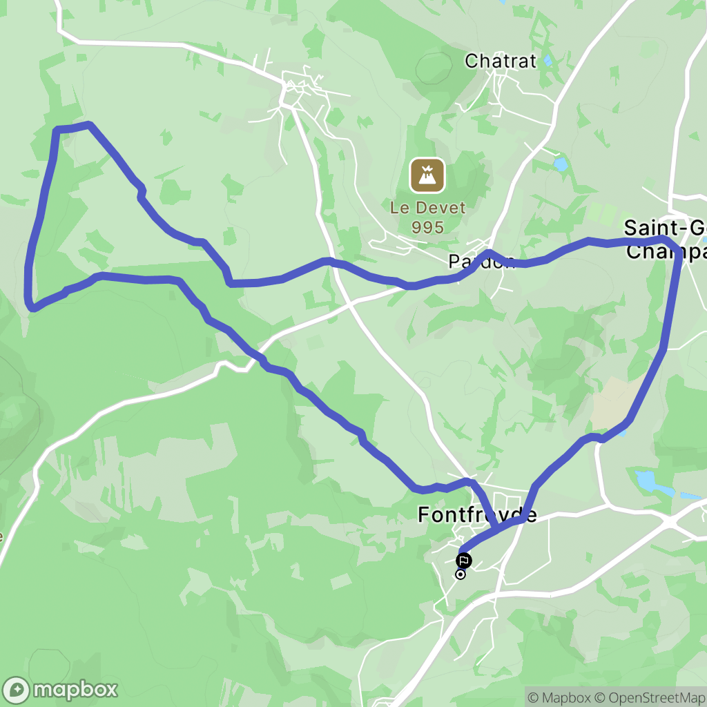 Saint-Genès-Champanelle : carte du parcours de randonnée - France