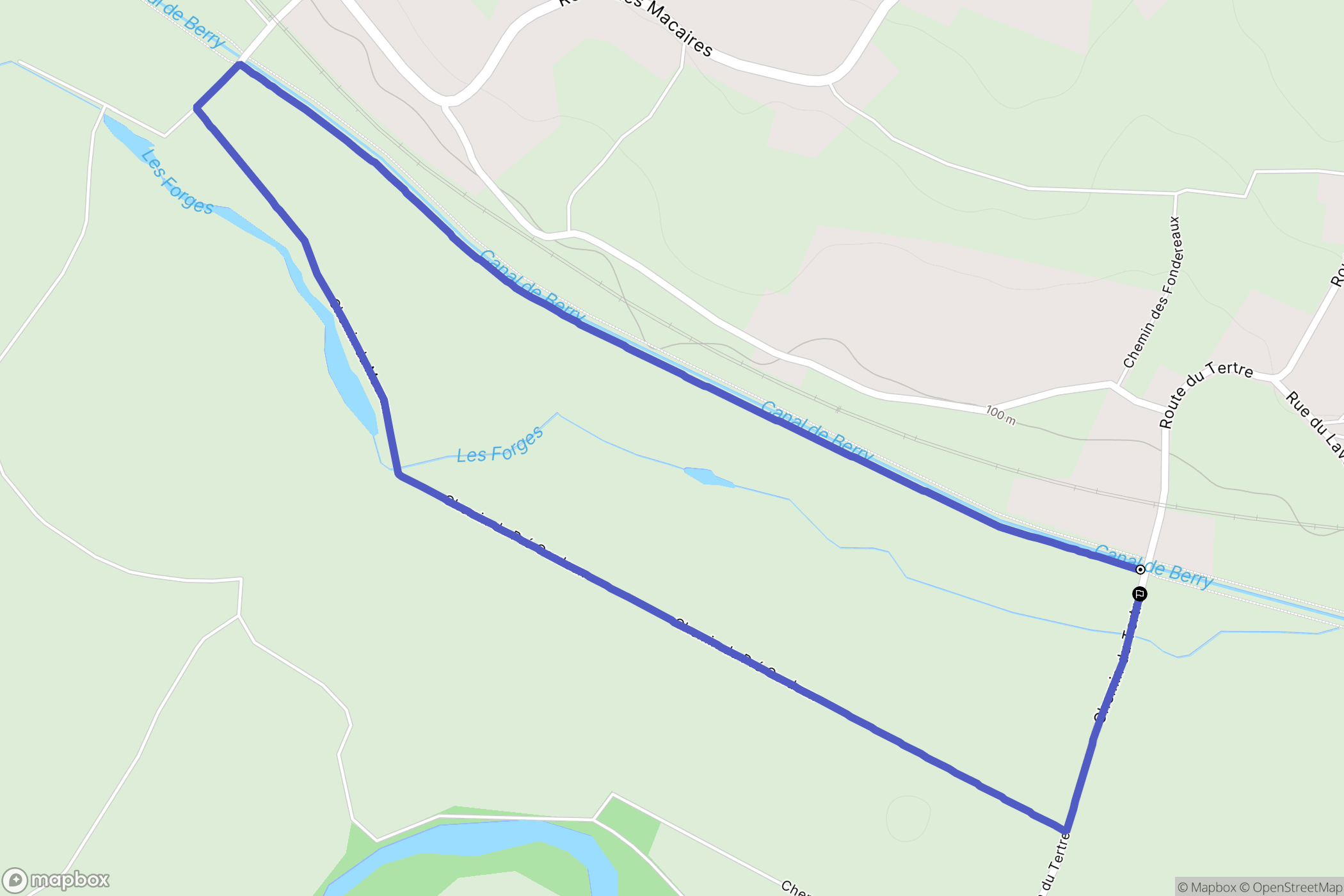 Méry-sur-Cher : carte du parcours de randonnée - France