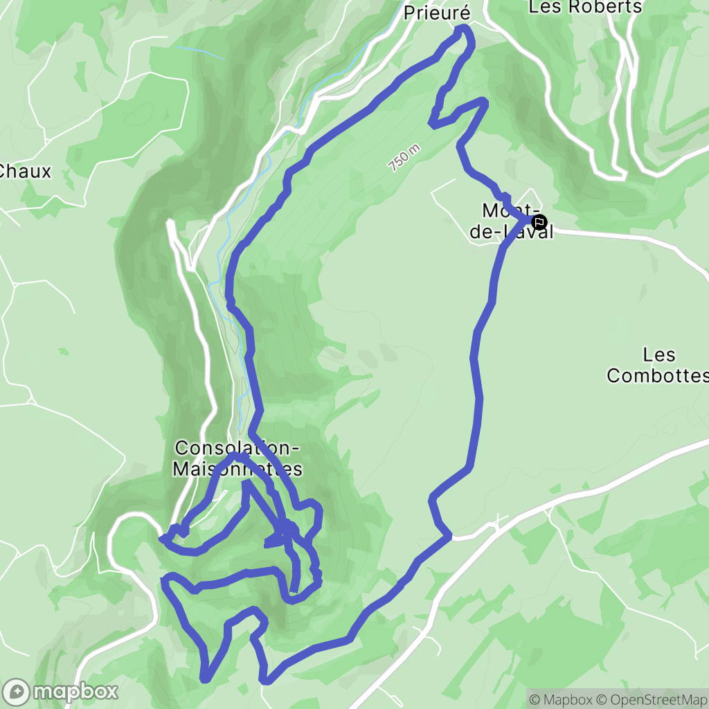 Mont-de-Laval : carte du parcours de randonnée - France