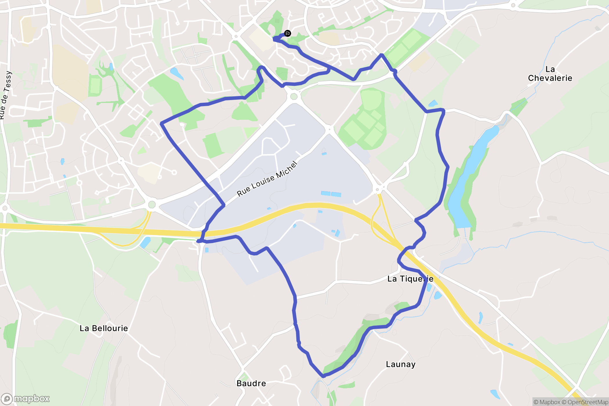 Saint-Lô : carte du parcours de randonnée - France