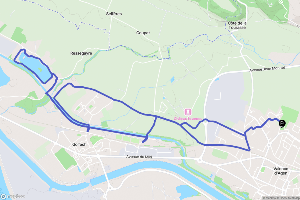 Valence : carte du parcours de randonnée - France