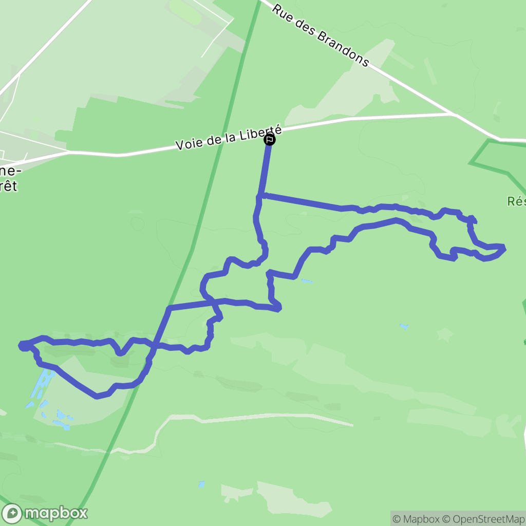 Fontainebleau : carte du parcours de randonnée - France