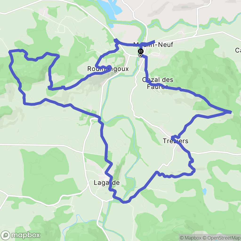 Moulin-Neuf : carte du parcours de randonnée - France