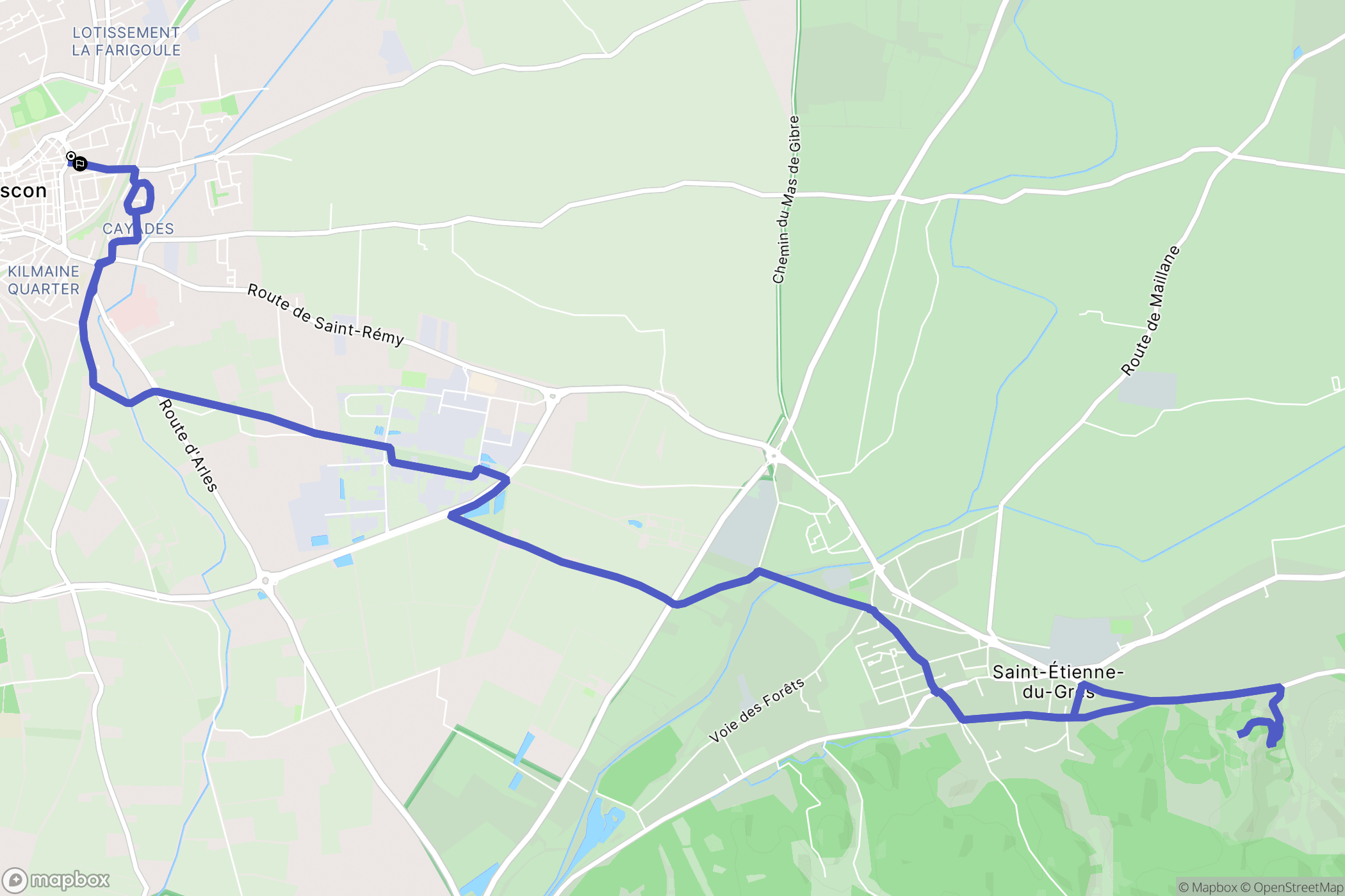 Tarascon : carte du parcours de randonnée - France
