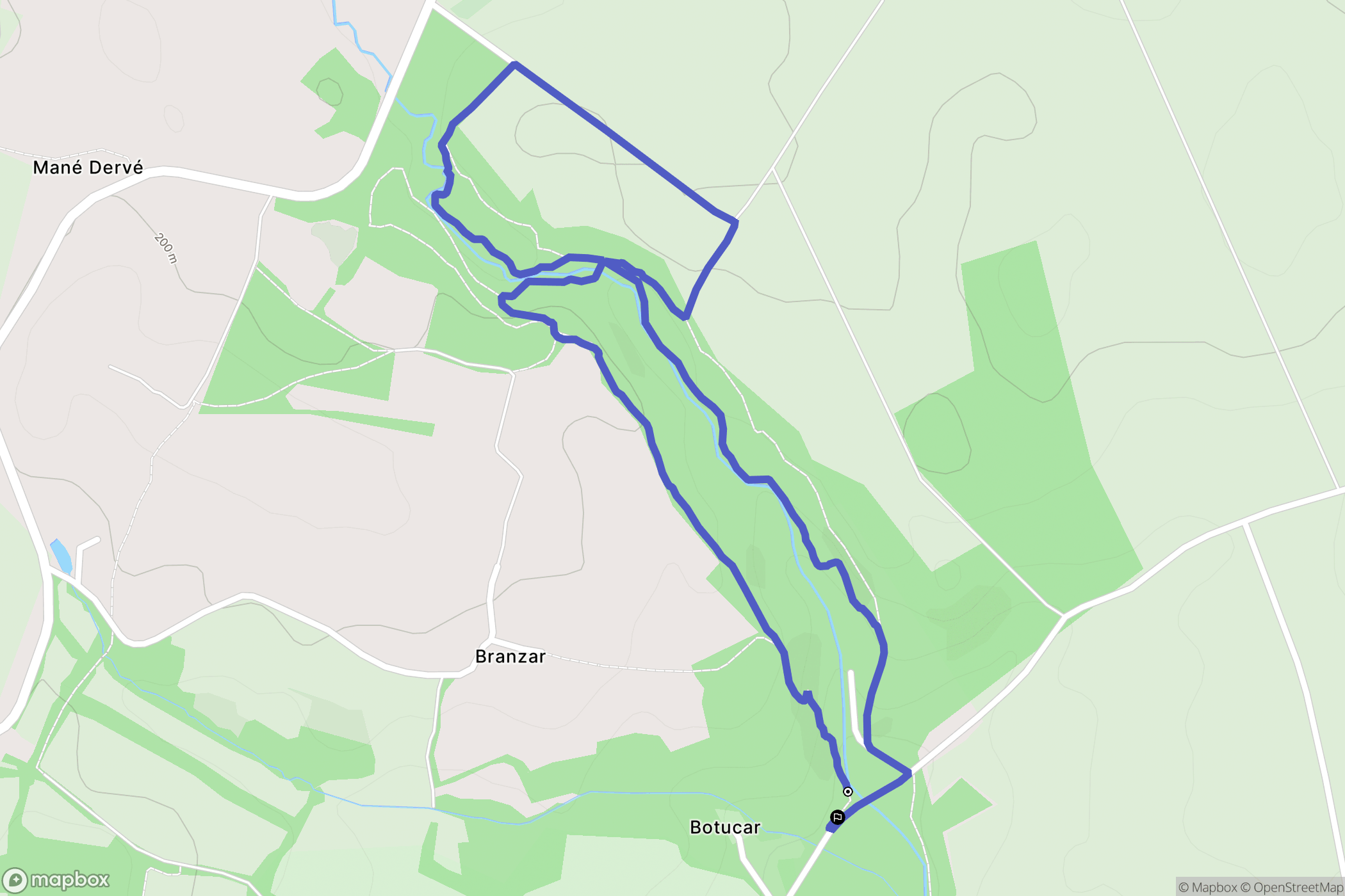 Séglien : carte du parcours de randonnée - France
