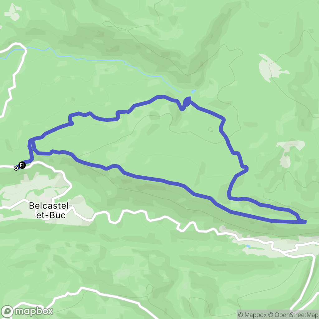 Belcastel-et-Buc : carte du parcours de randonnée - France