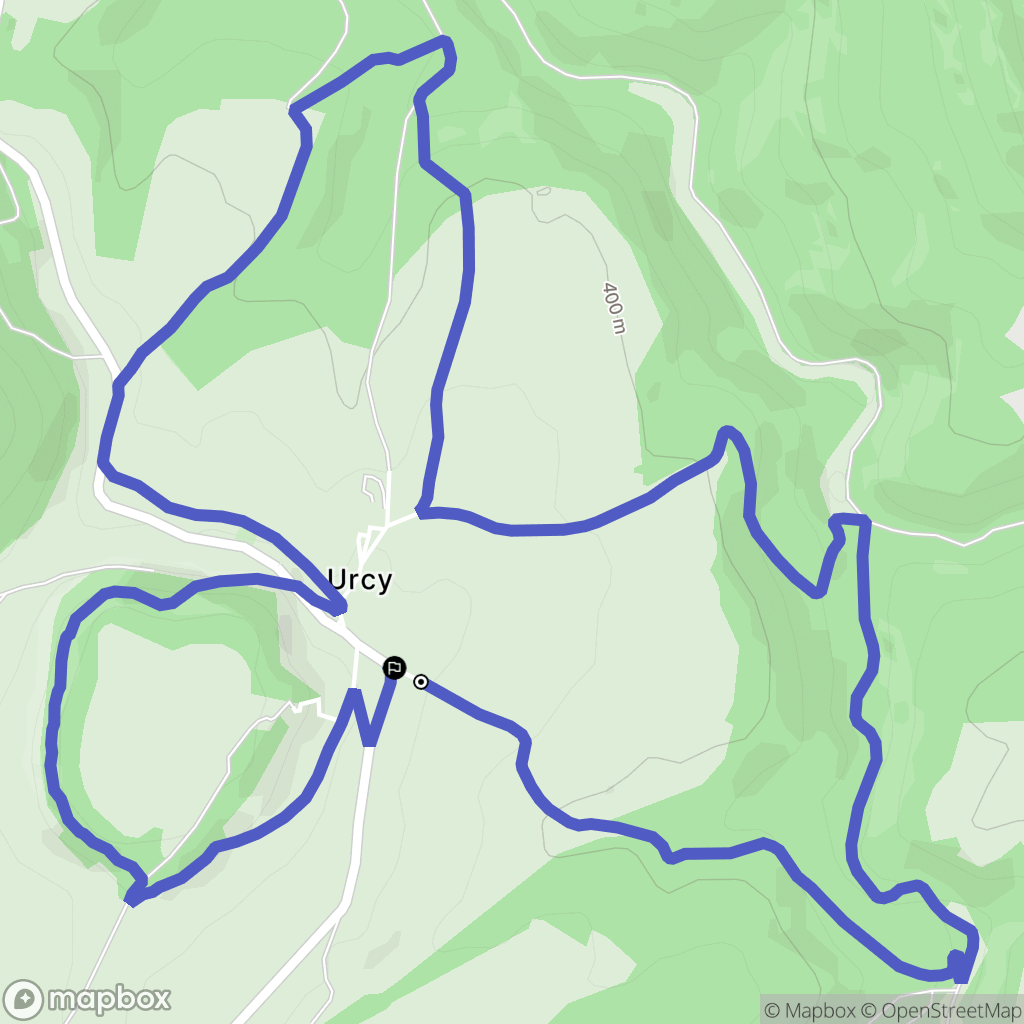 Urcy : carte du parcours de randonnée - France